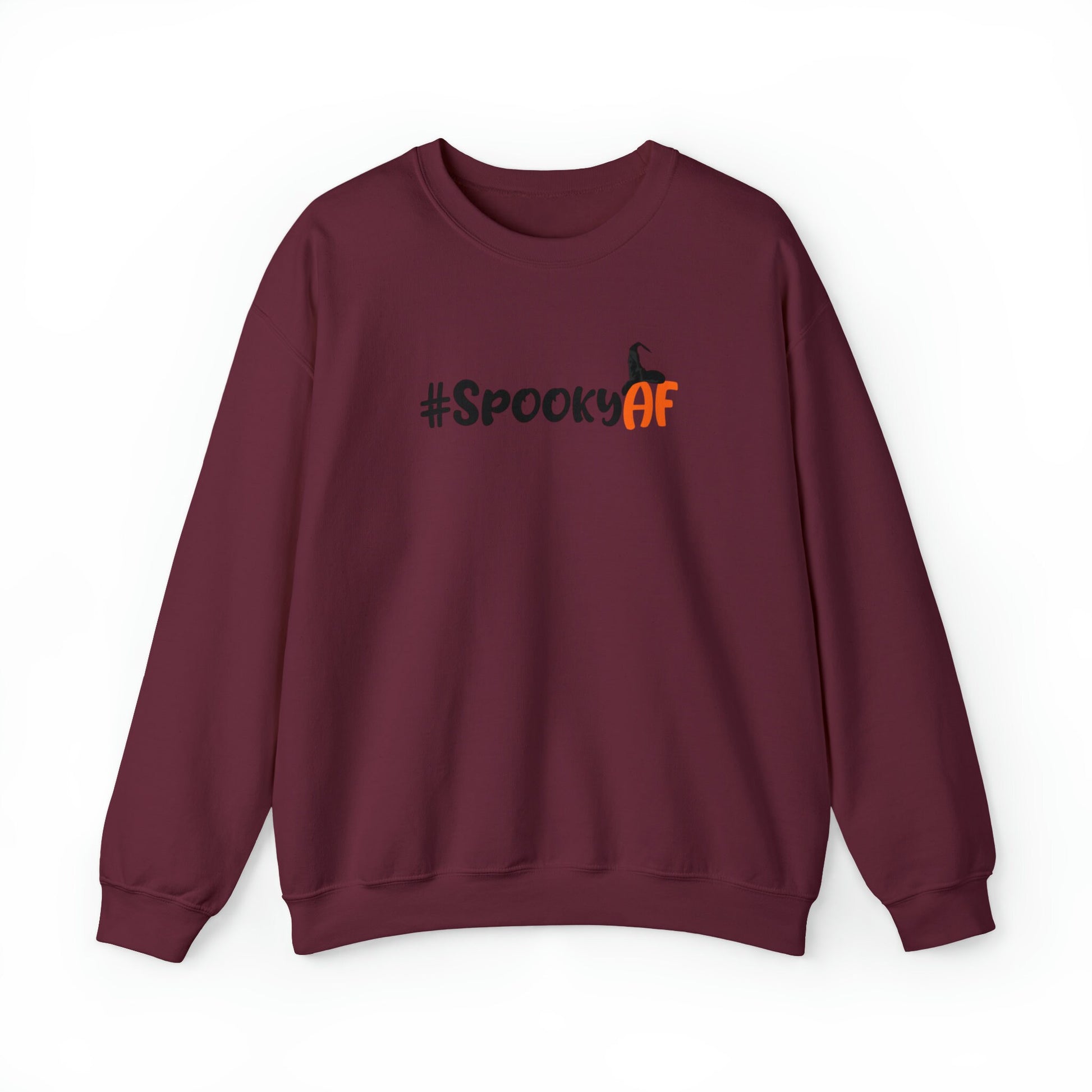 Spooky AF Unisex Heavy Blend Crewneck Sweatshirt, Halloween Sweatshirt, Cotton Crewneck, SummerStyle Bracelets