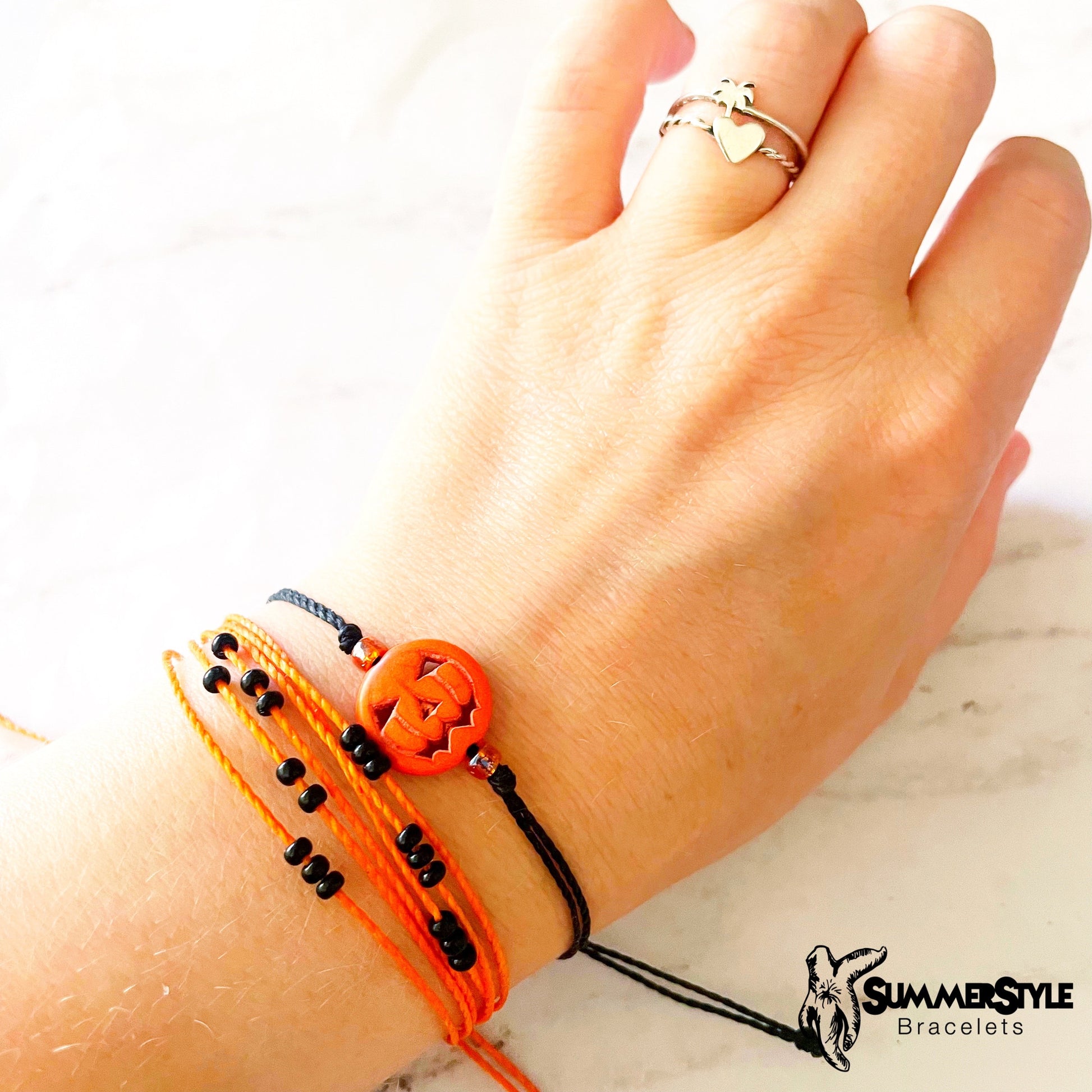 HALLOWEEN Jack-o’-Lantern Adjustable Waterproof Bracelet Set, Halloween Jewelry, Pumpkin Bracelet, SummerStyle Bracelets