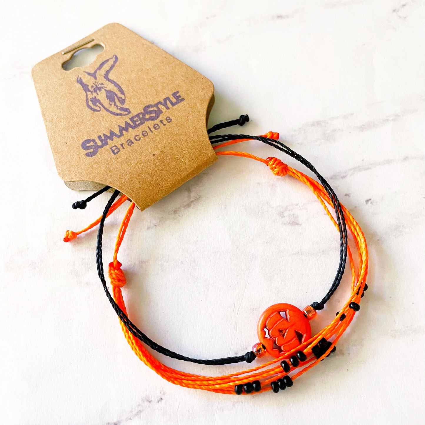 HALLOWEEN Jack-o’-Lantern Adjustable Waterproof Bracelet Set, Halloween Jewelry, Pumpkin Bracelet, SummerStyle Bracelets