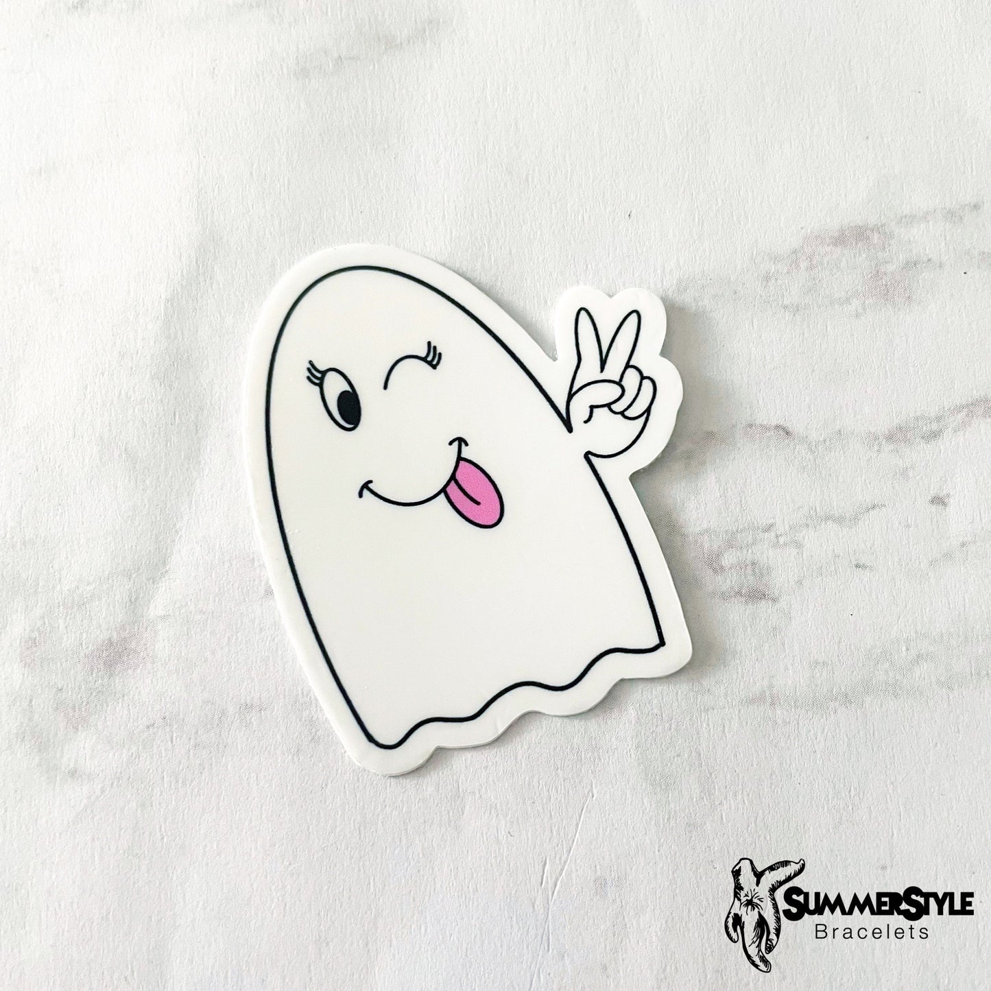 Girly Ghost Waterproof Sticker, Halloween Sticker, Waterproof Decals, Water Bottle Stickers, SummerStyle Bracelets