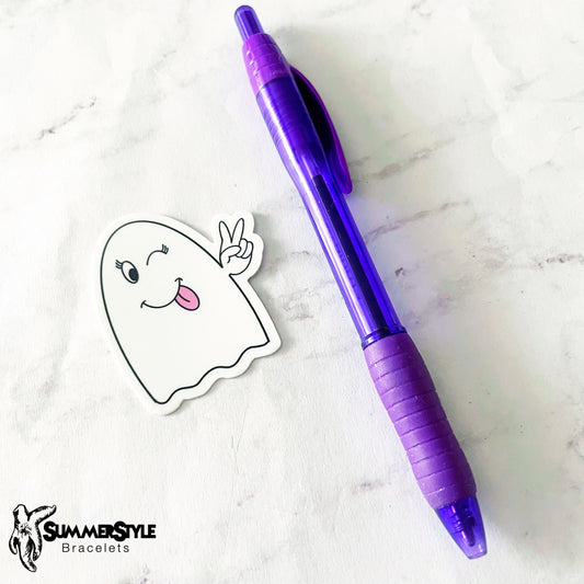 Girly Ghost Waterproof Sticker, Halloween Sticker, Waterproof Decals, Water Bottle Stickers, SummerStyle Bracelets