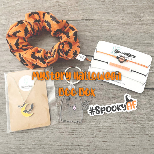 Mystery Halloween Boo Box, Curated Gift Box, Halloween Jewelry, Spooky Mystery Box, Gift Set, Ready to Ship Gift, SummerStyle Bracelets