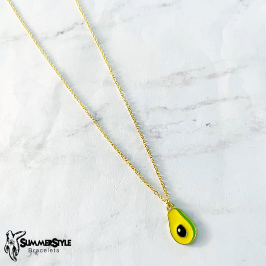 Avocado Charm Necklace, Avocado Jewelry, Gold Chain Necklace, SummerStyle Bracelets