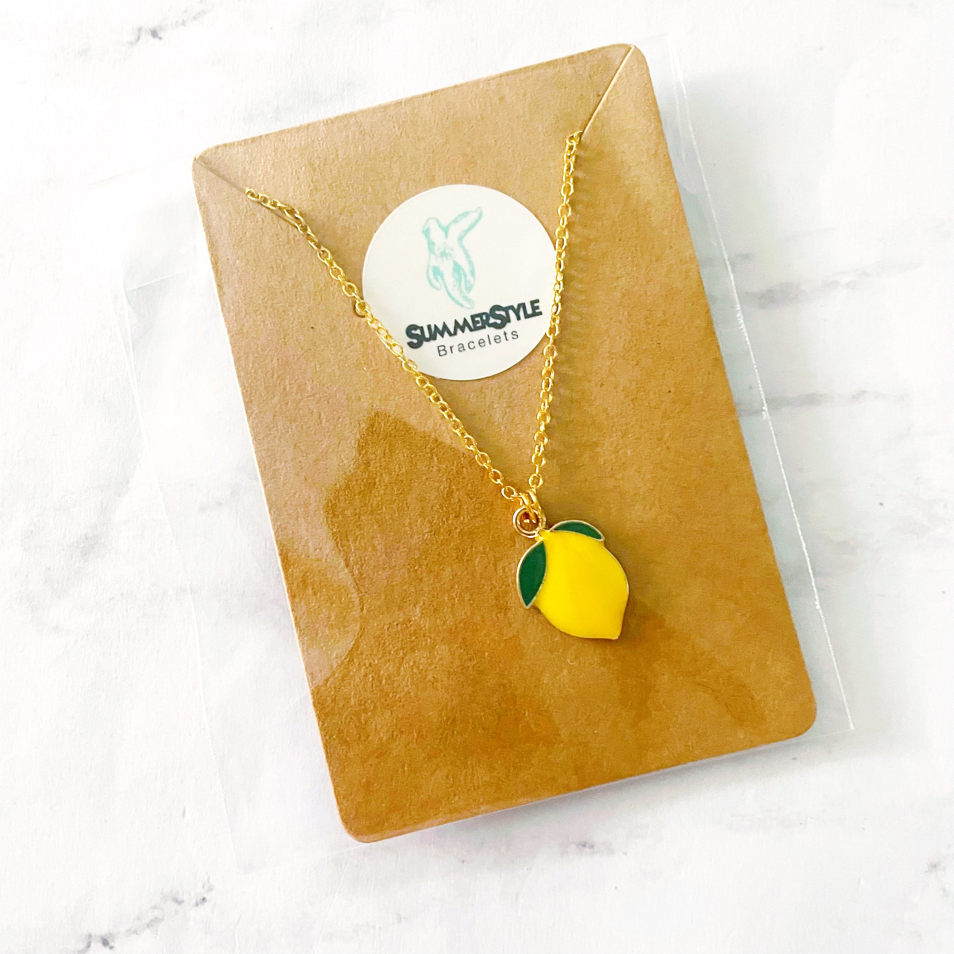 Lemon Charm Necklace, Lemon Jewelry, Gold Chain Necklace, SummerStyle Bracelets