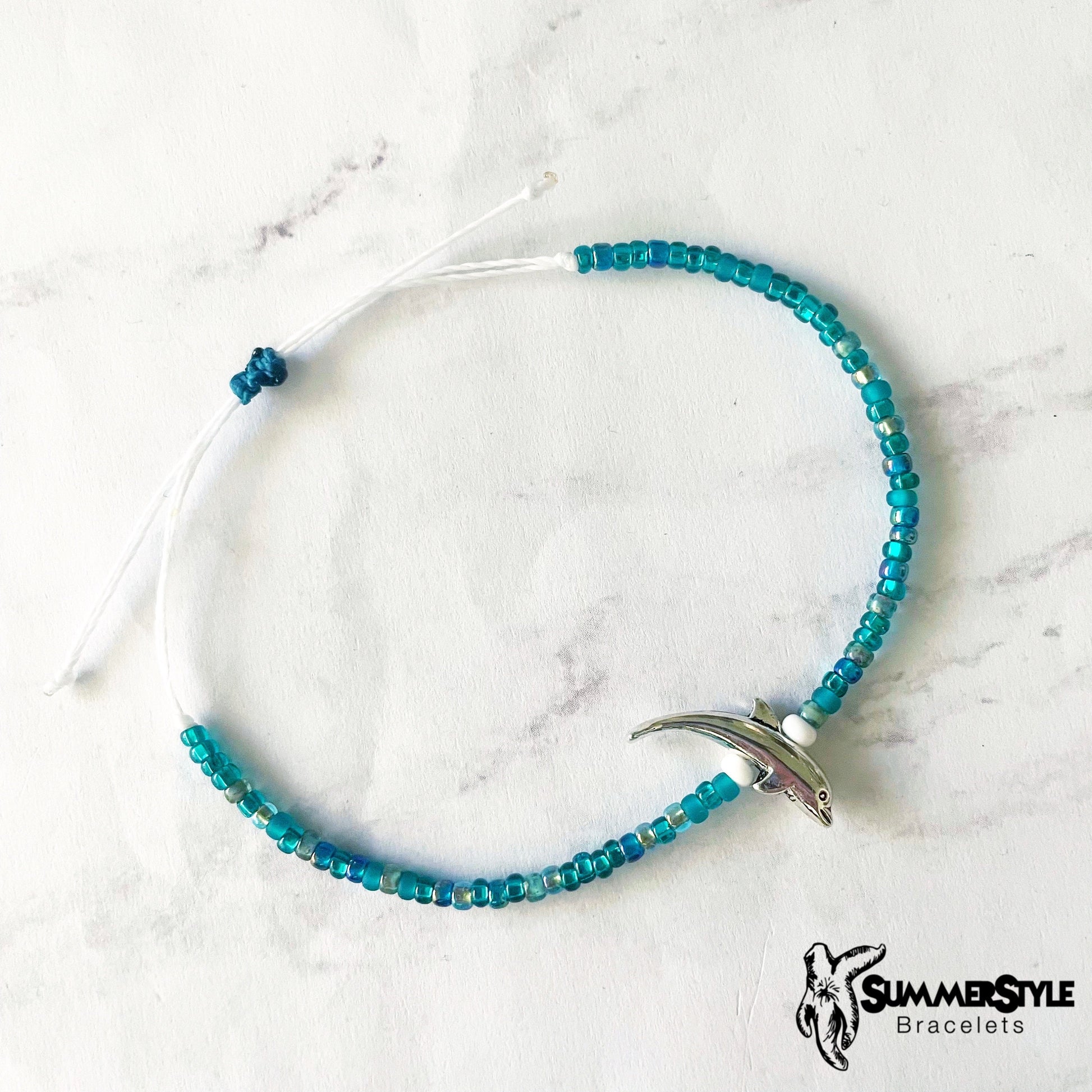 Dolphin Treasure Adjustable Waterproof Bracelet Set, Dolphin Bracelet, Seed Bead Jewelry, Ocean Bracelet, SummerStyle Bracelets