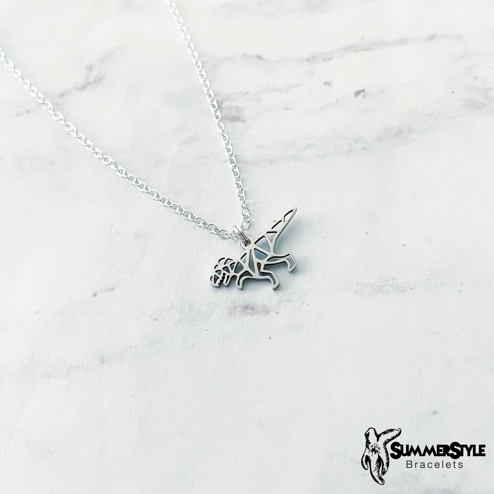T-Rex Dino Necklace, Dinosaur Jewelry, Stainless Steel Chain Necklace, SummerStyle Bracelets