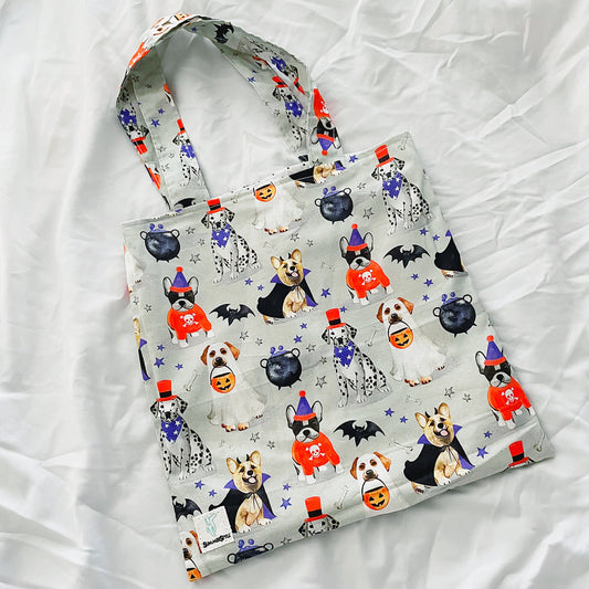 HALLOWEEN Spooky Puppies Reversible Bookish Tote Bag, Reversible Tote, Trick or Treat Bag, Book Tote, SummerStyle Bracelets