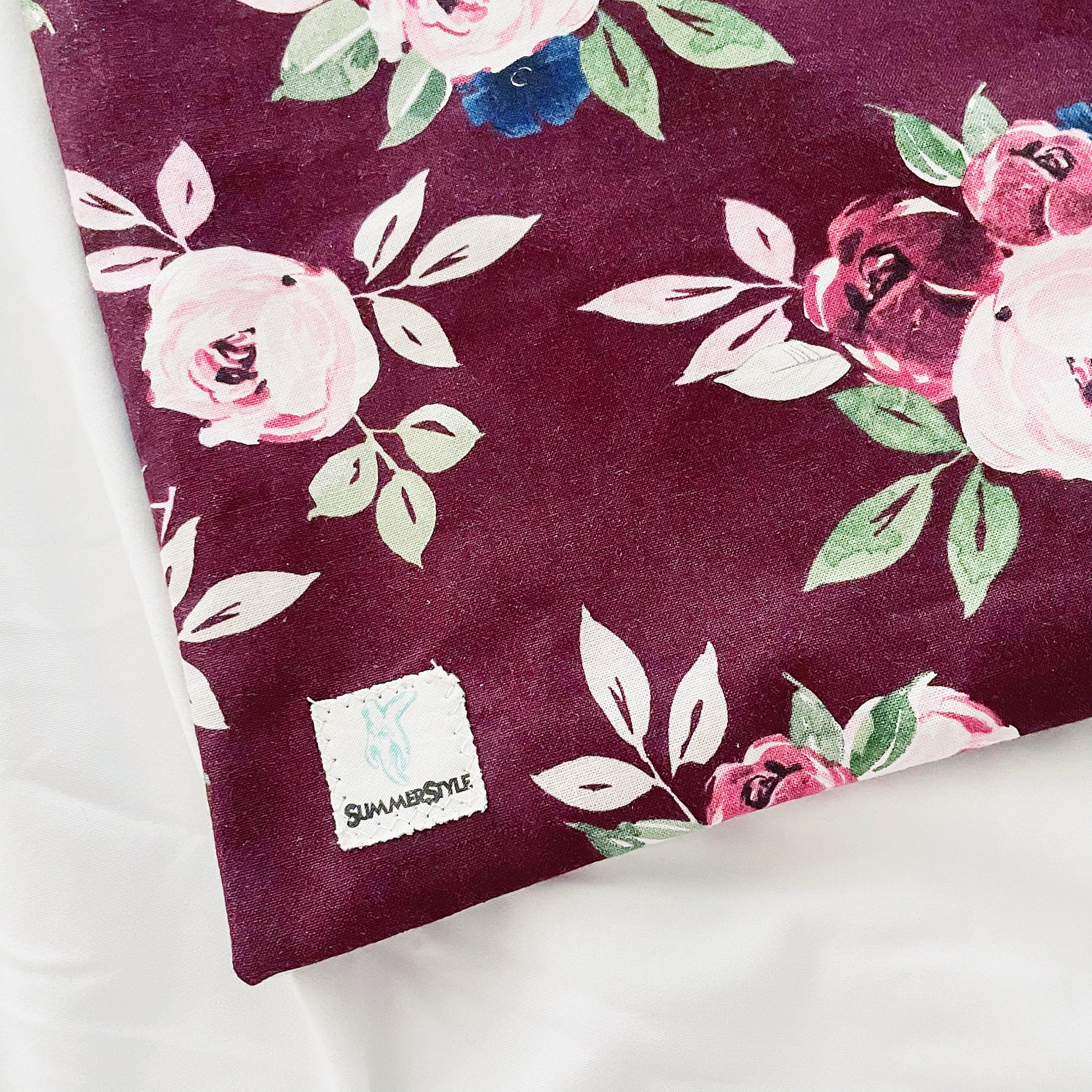 Burgundy Floral Reversible Bookish Tote Bag, Reversible Tote, Tablet Bag, Book Tote, SummerStyle Bracelets