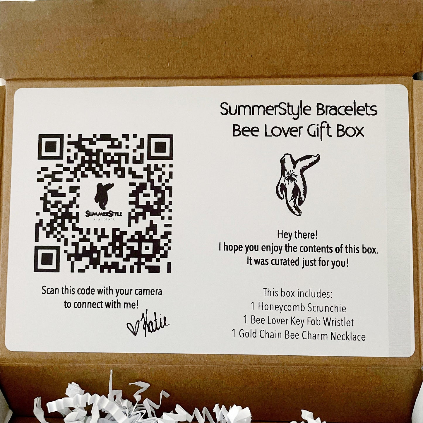 Bee Lover Gift Box, Curated Gift, Bee Jewelry, Bee Scrunchie, Gift Box for Her, Ready to Ship Gift, SummerStyle Bracelets