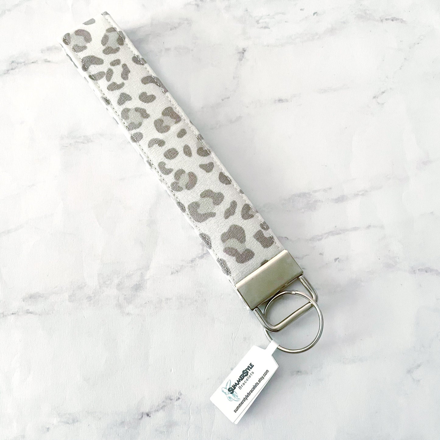 Neutral Cheetah Key Fob Wristlet, 6.5in Wristlet Lanyard, Keychain Wristlet, Handmade Lanyard, SummerStyle Bracelets