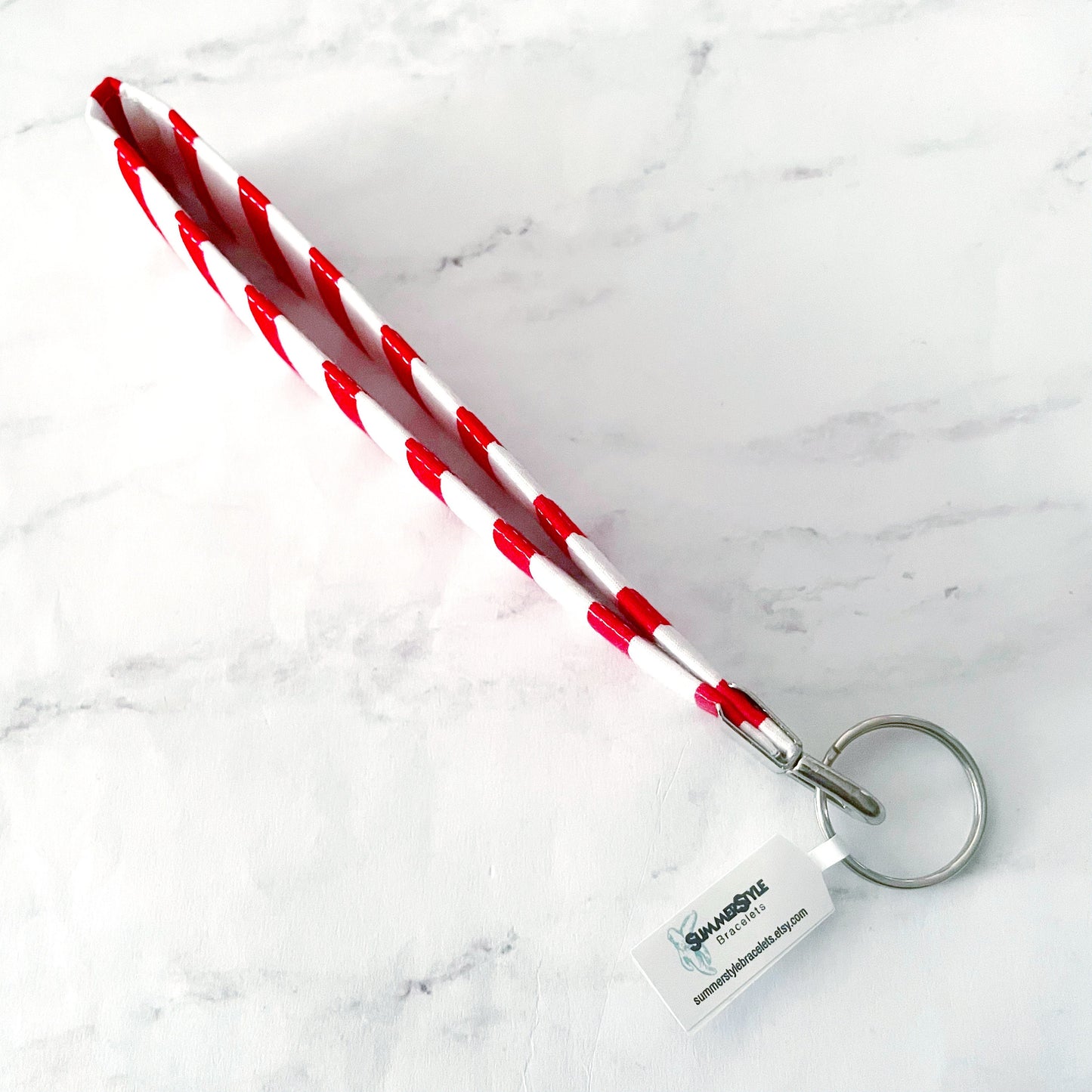 CHRISTMAS North Pole Stripe Key Fob Wristlets, 6.5in Wristlet Lanyard, Keychain Wristlet, Handmade Lanyard, SummerStyle Bracelets