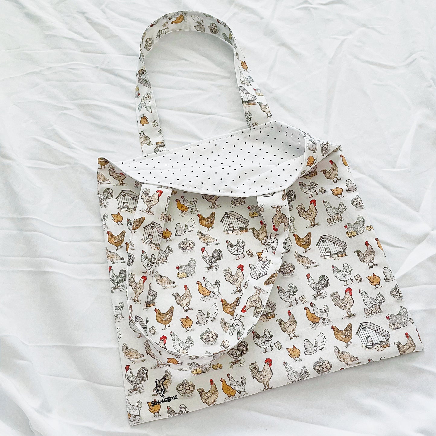 Country Chicken Reversible Bookish Tote Bag, Reversible Tote, Tablet Bag, Book Tote, SummerStyle Bracelets