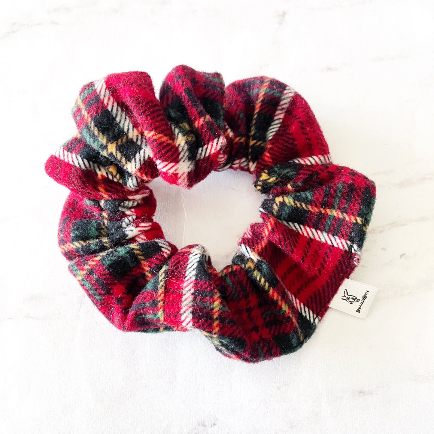 Red Christmas Plaid Flannel Scrunchie, Winter Accessories, Soft Scrunchie, Holiday Flannel, SummerStyle Bracelets