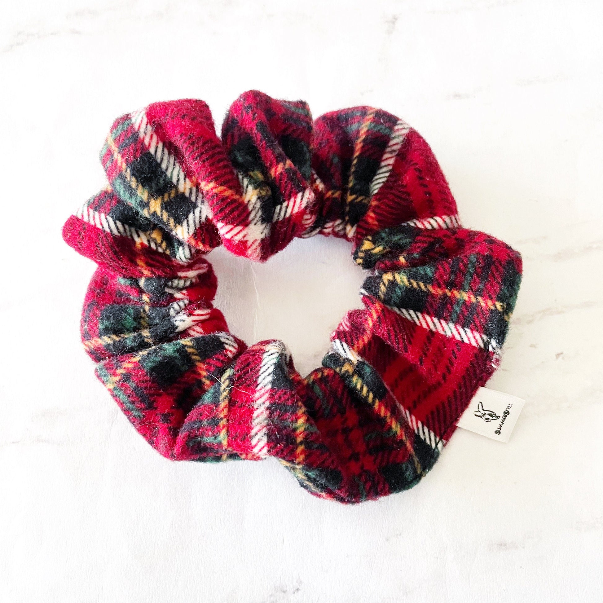 Red Christmas Plaid Flannel Scrunchie, Winter Accessories, Soft Scrunchie, Holiday Flannel, SummerStyle Bracelets