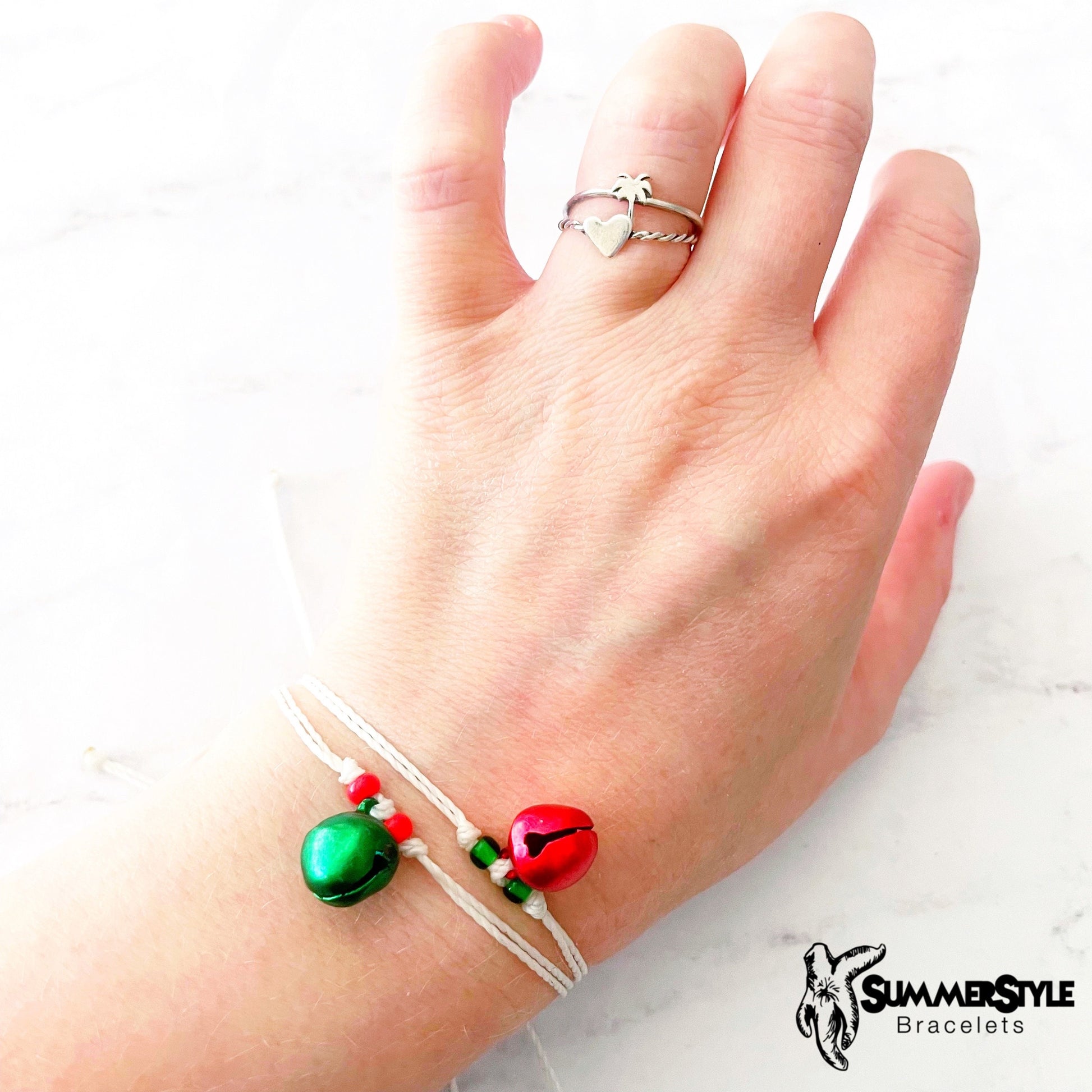CHRISTMAS Jingle Bell Adjustable Waterproof Bracelet, Holiday Jewelry, Christmas Jewelry, SummerStyle Bracelets