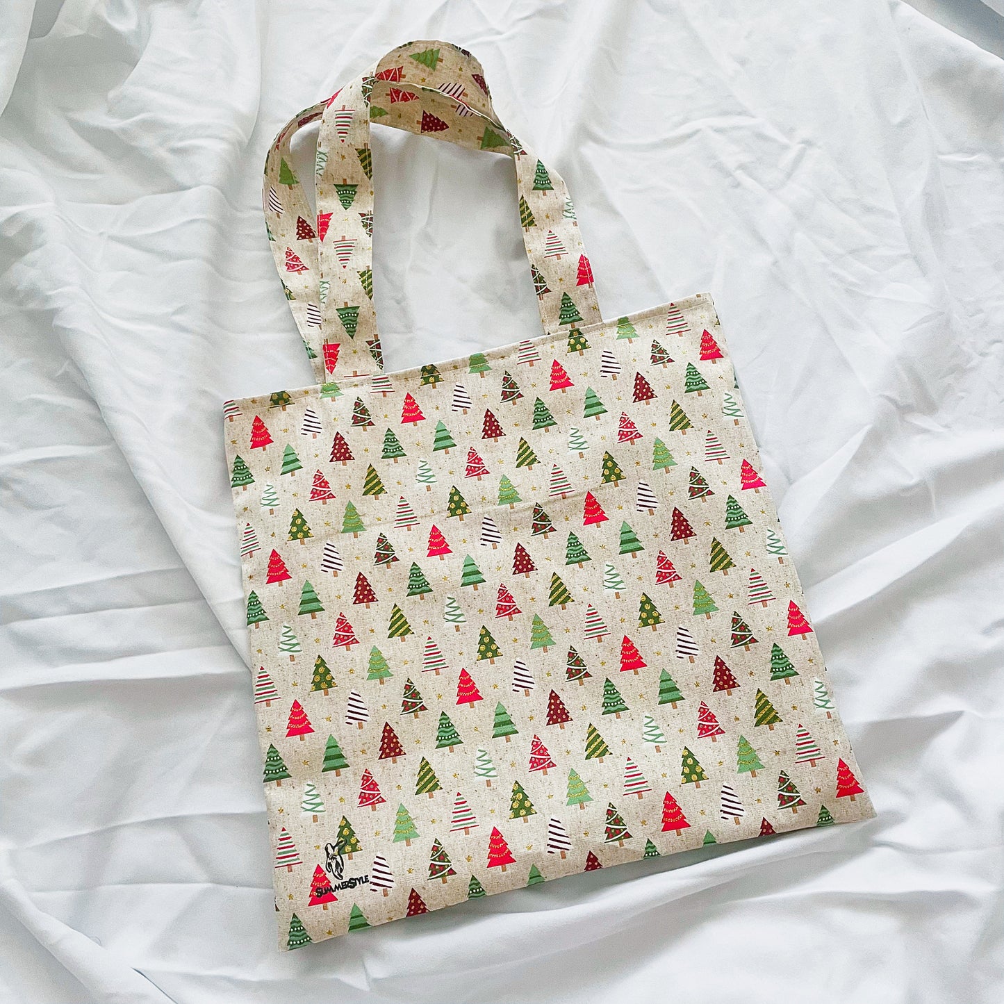 Christmas Tree Reversible Bookish Tote Bag, Reversible Tote, Tablet Bag, Holiday Tote Bag, Book Tote, SummerStyle Bracelets