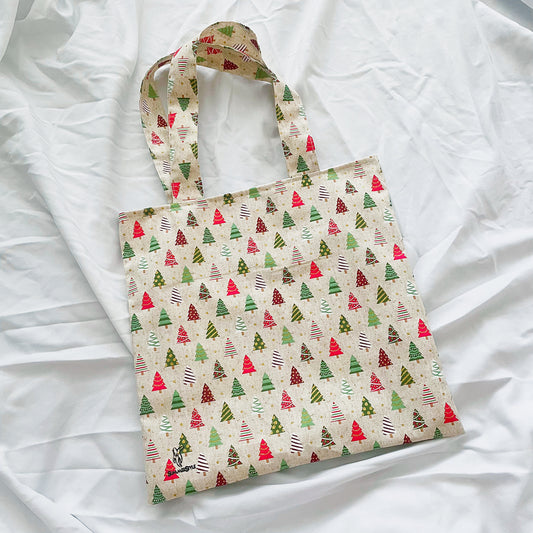 Christmas Tree Reversible Bookish Tote Bag, Reversible Tote, Tablet Bag, Holiday Tote Bag, Book Tote, SummerStyle Bracelets