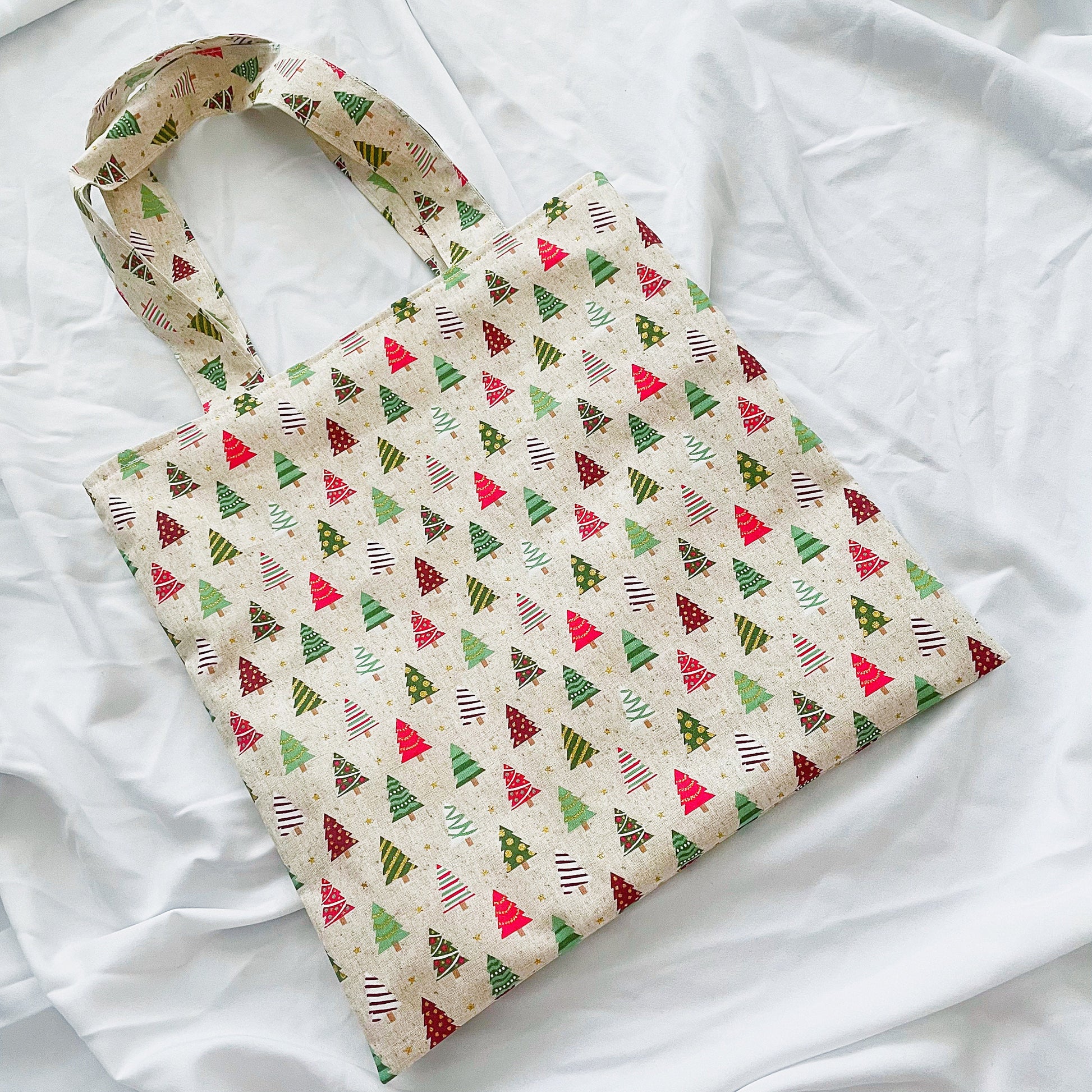 Christmas Tree Reversible Bookish Tote Bag, Reversible Tote, Tablet Bag, Holiday Tote Bag, Book Tote, SummerStyle Bracelets