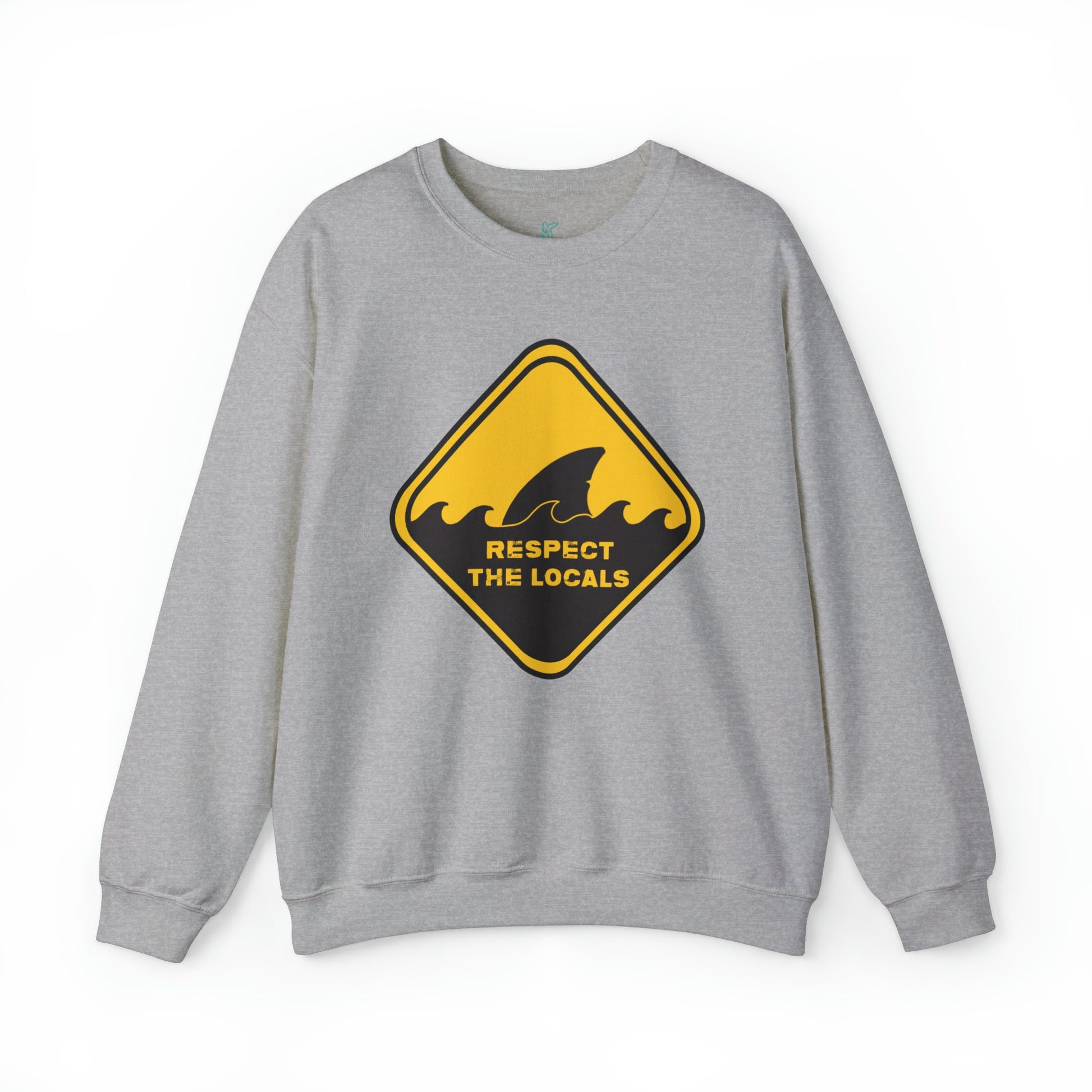 Respect the Locals Unisex Heavy Blend Crewneck Sweatshirt, Shark Sweatshirt, Cotton Crewneck, SummerStyle Bracelets