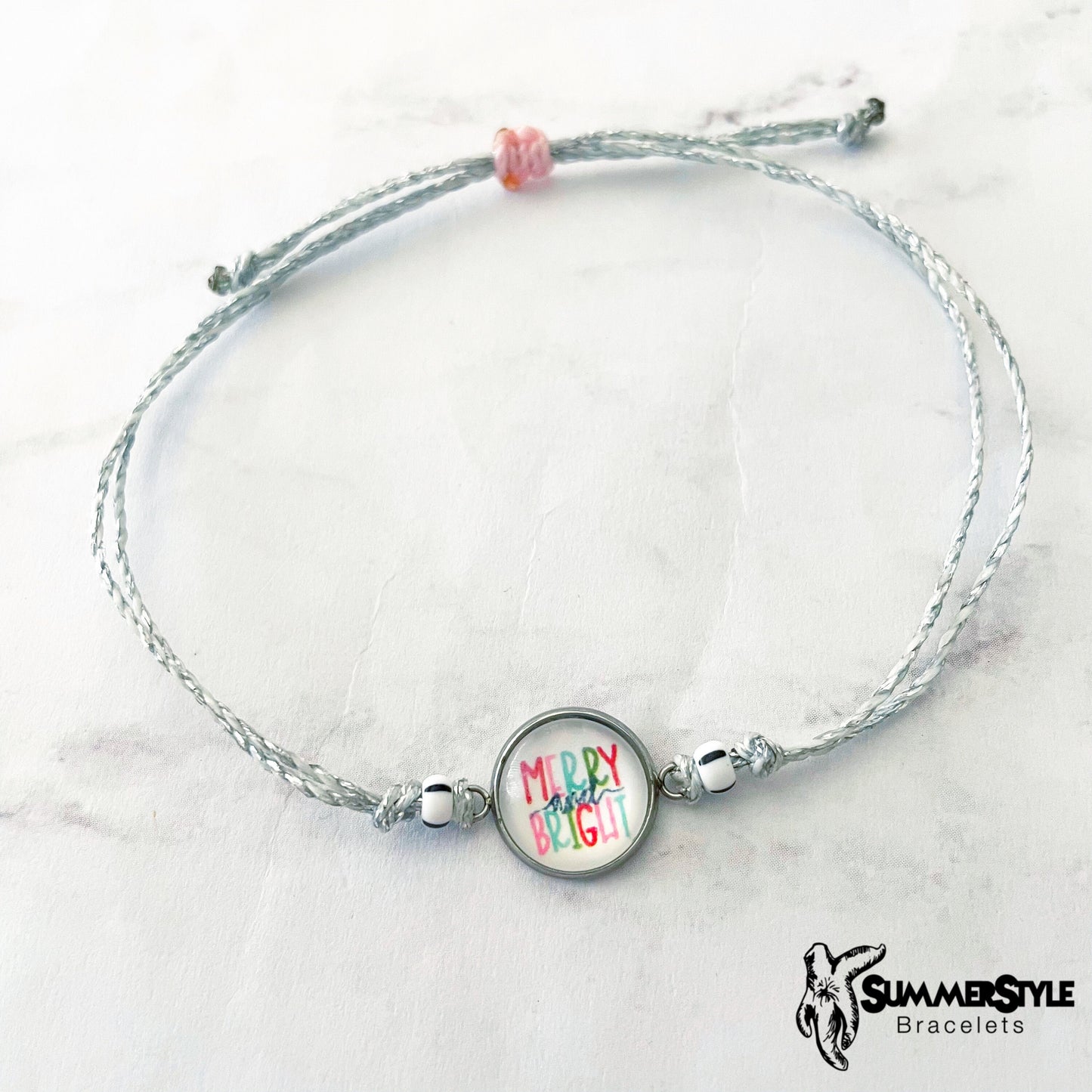 CHRISTMAS Merry & Bright Bracelet Set, Christmas Bracelet, Holiday Jewelry, Braided Bracelet, SummerStyle Bracelets