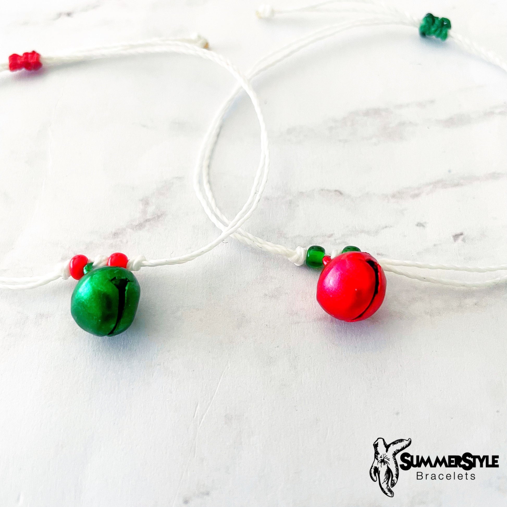 CHRISTMAS Jingle Bell Adjustable Waterproof Bracelet, Holiday Jewelry, Christmas Jewelry, SummerStyle Bracelets