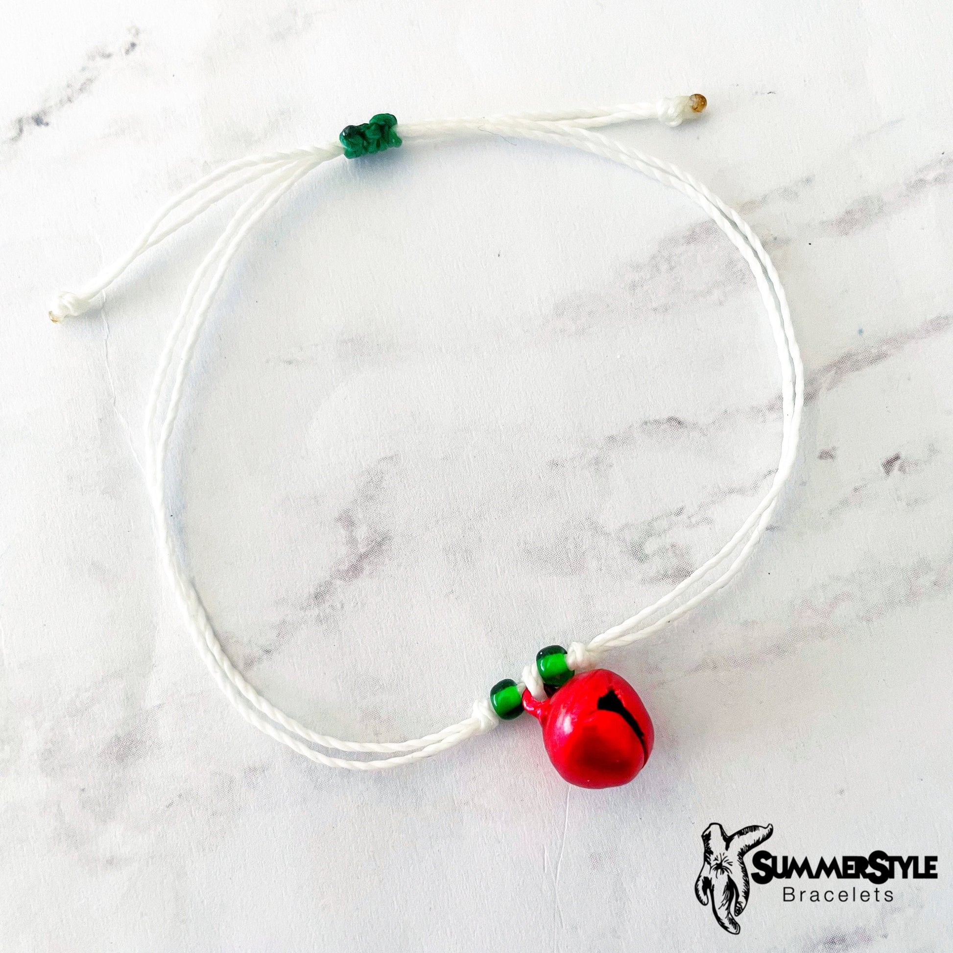 CHRISTMAS Jingle Bell Adjustable Waterproof Bracelet, Holiday Jewelry, Christmas Jewelry, SummerStyle Bracelets