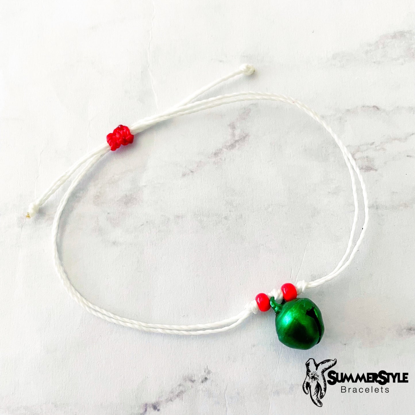 CHRISTMAS Jingle Bell Adjustable Waterproof Bracelet, Holiday Jewelry, Christmas Jewelry, SummerStyle Bracelets