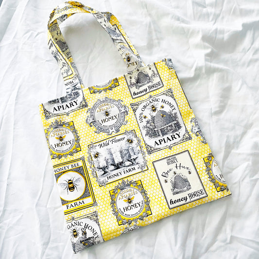 Honey Bee Farm Reversible Bookish Tote Bag, Reversible Tote, Tablet Bag, Book Tote, SummerStyle Bracelets