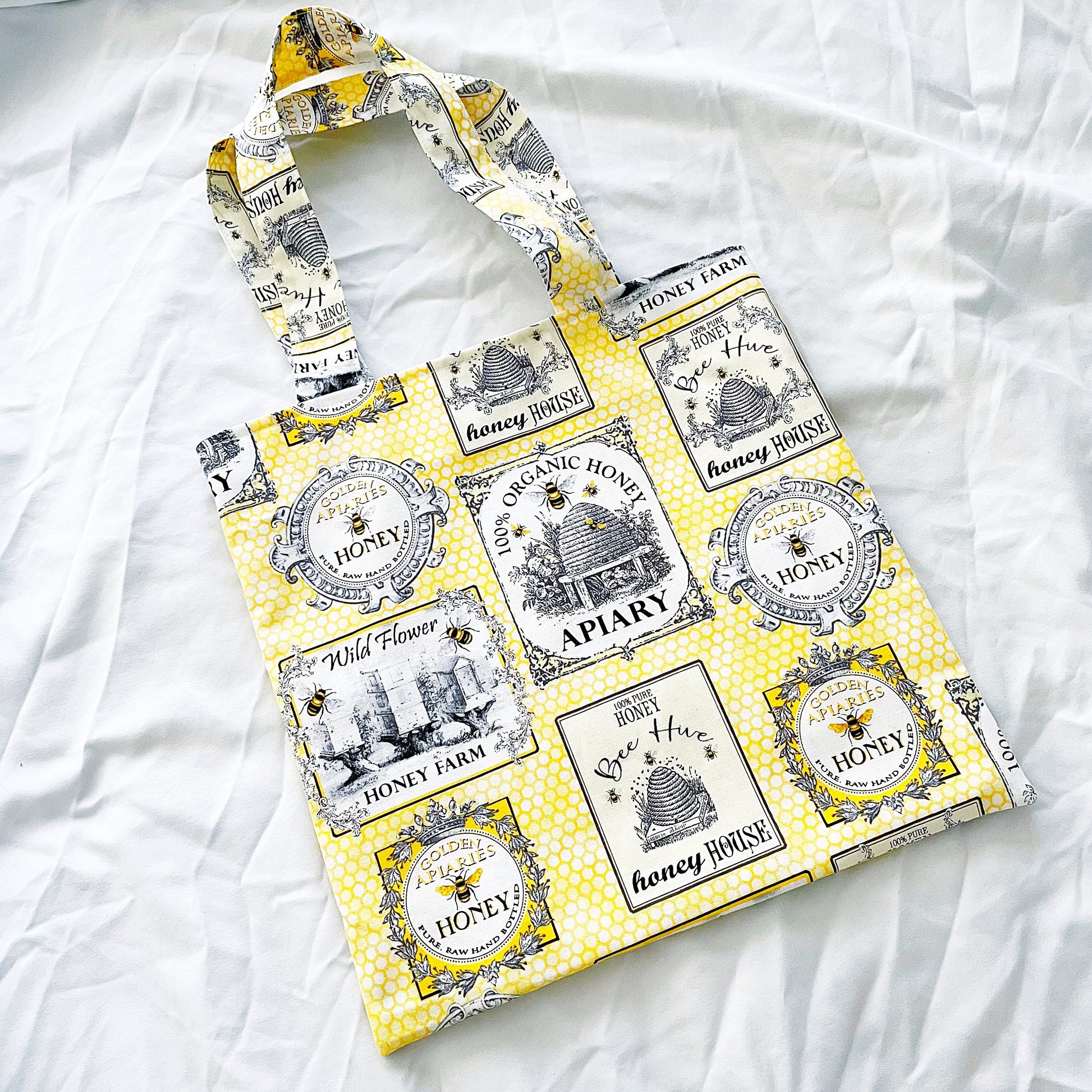 Honey Bee Farm Reversible Bookish Tote Bag, Reversible Tote, Tablet Bag, Book Tote, SummerStyle Bracelets