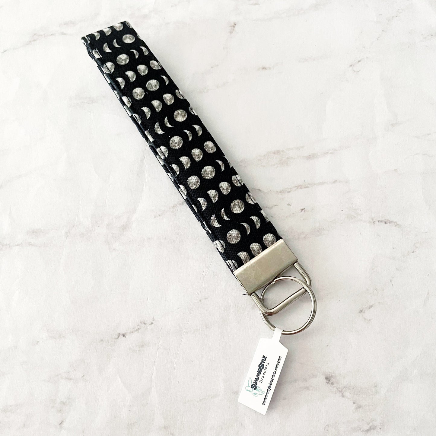 Mini Moon Phase Key Fob Wristlet, 6.5in Wristlet Lanyard, Keychain Wristlet, Handmade Lanyard, SummerStyle Bracelets