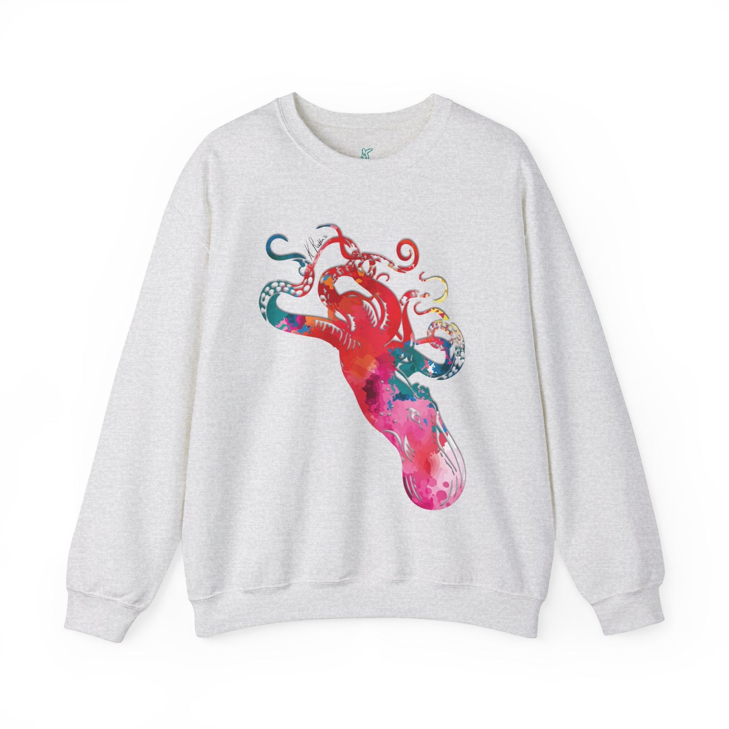 Watercolor Octopus Unisex Heavy Blend Crewneck Sweatshirt, Orca Whale Sweatshirt, Cotton Crewneck, SummerStyle Bracelets