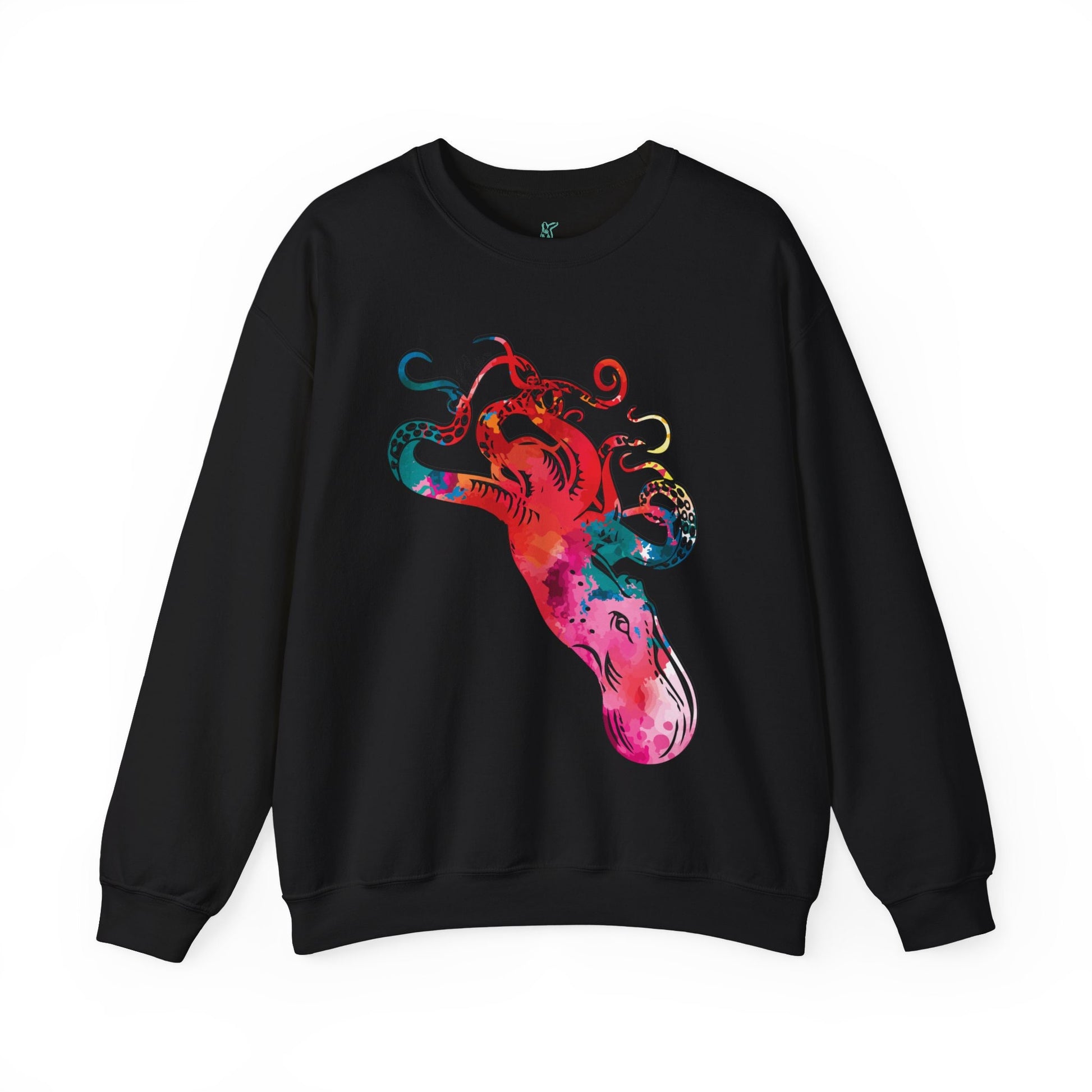 Watercolor Octopus Unisex Heavy Blend Crewneck Sweatshirt, Orca Whale Sweatshirt, Cotton Crewneck, SummerStyle Bracelets