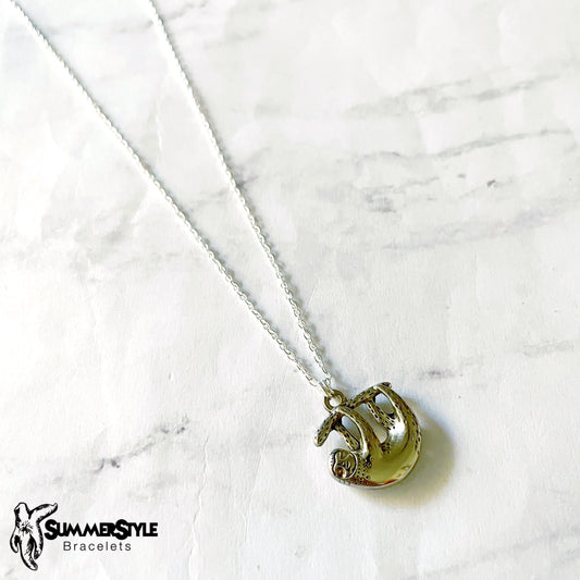 Silver Sloth Necklace, Sloth Jewelry, Stainless Steel Chain Necklace, SummerStyle Bracelets