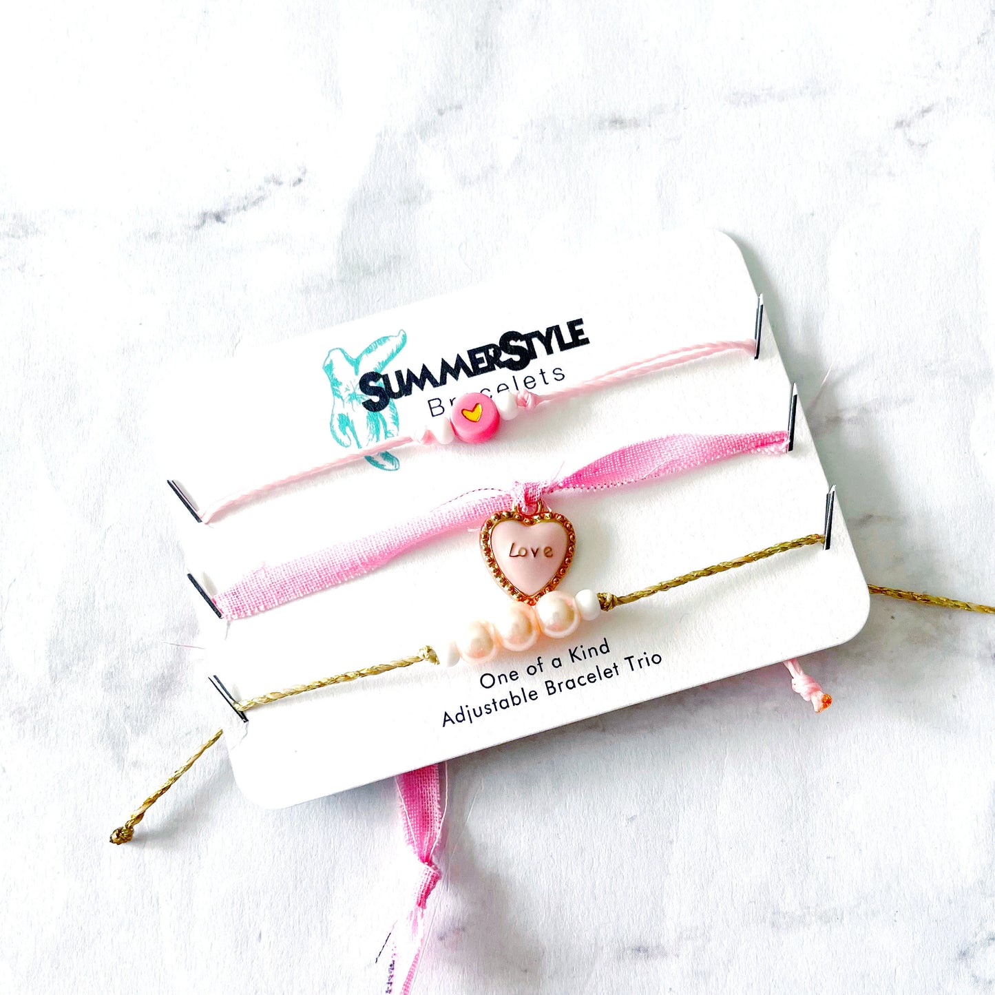 VALENTINE Vintage Love Bracelet Set, One of a Kind Bracelet Trio, Unique Bracelet Set, SummerStyle Bracelets