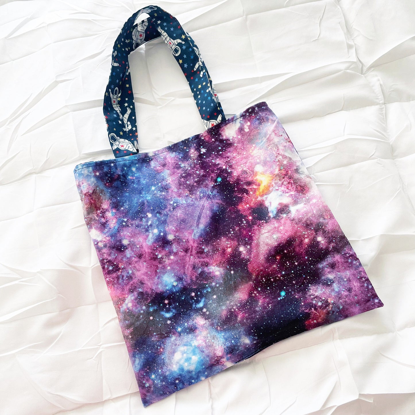 Astronaut’s Galaxy Reversible Bookish Tote Bag, Reversible Tote, Tablet Bag, Book Tote, SummerStyle Bracelets