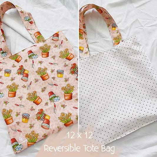 Gardening Girly Reversible Bookish Tote Bag, Reversible Tote, Tablet Bag, Book Tote, SummerStyle Bracelets