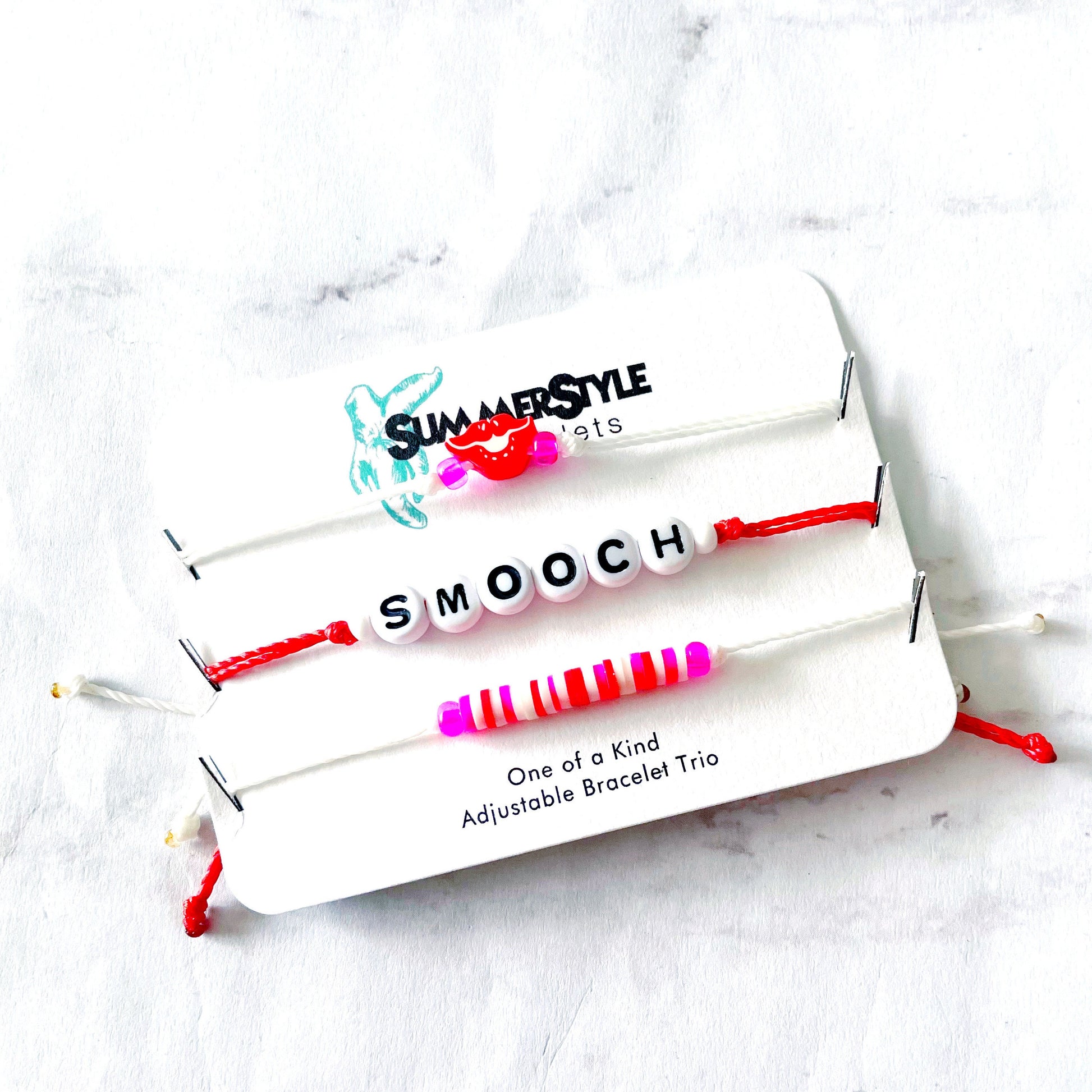 VALENTINE Kiss Bracelet Set, Bracelet Trio, Unique Bracelet Set, SummerStyle Bracelets