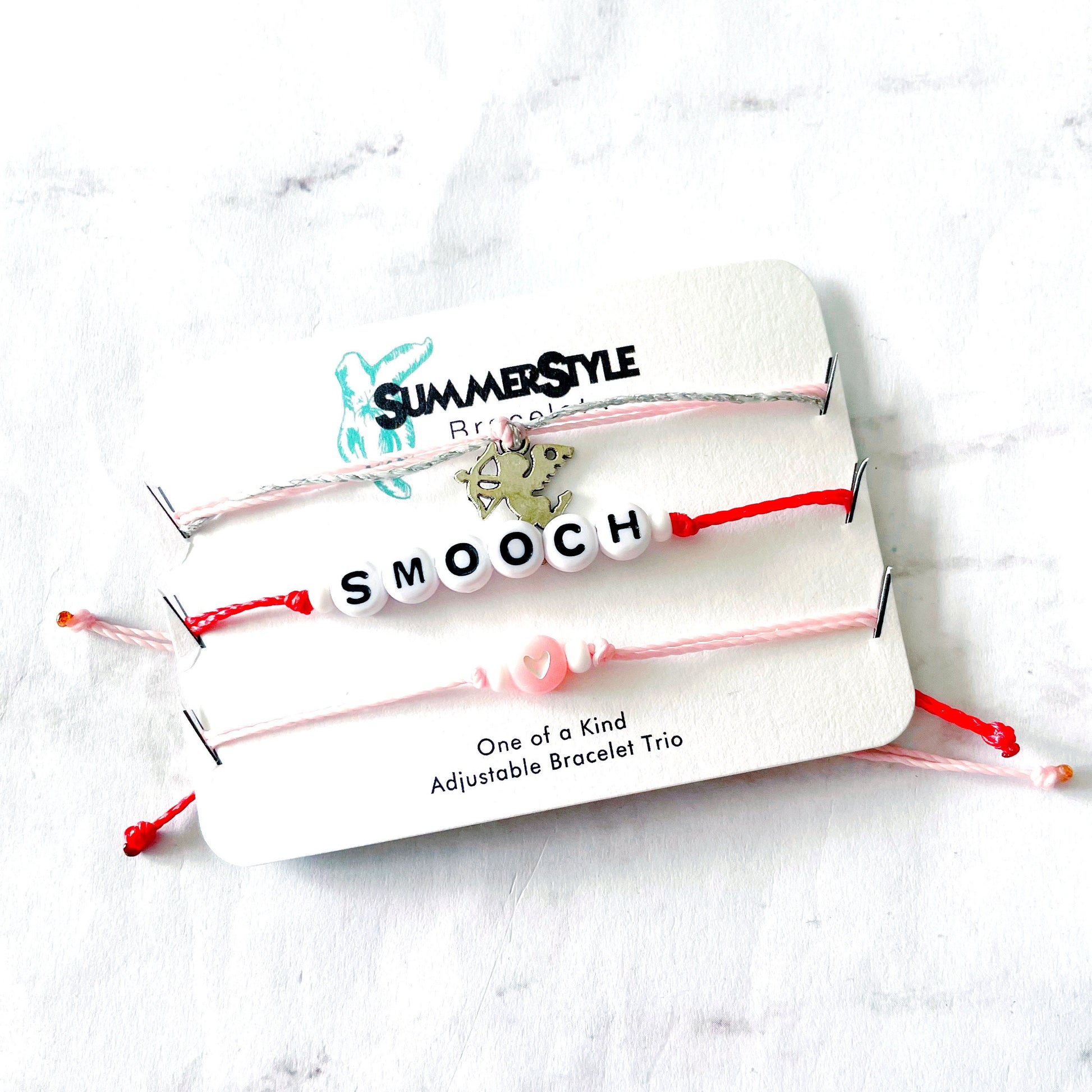 VALENTINE Cupid’s Kiss Bracelet Set, One of a Kind Bracelet Trio, Unique Bracelet Set, SummerStyle Bracelets