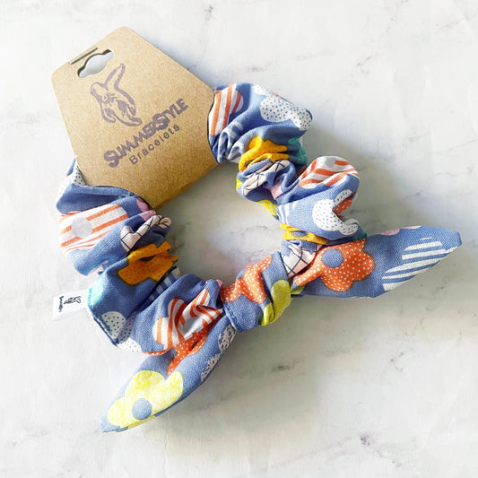 Lavender Crazy Daisy Bow Scrunchie, Floral Gift, Hair Accessories, Bow Hair Tie, SummerStyle Bracelets