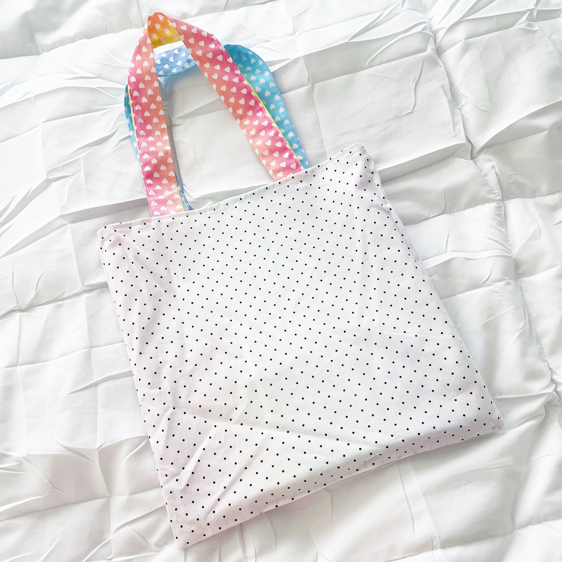 Rainbow Hearts Reversible Bookish Tote Bag, Reversible Tote, Tablet Bag, Book Tote, SummerStyle Bracelets