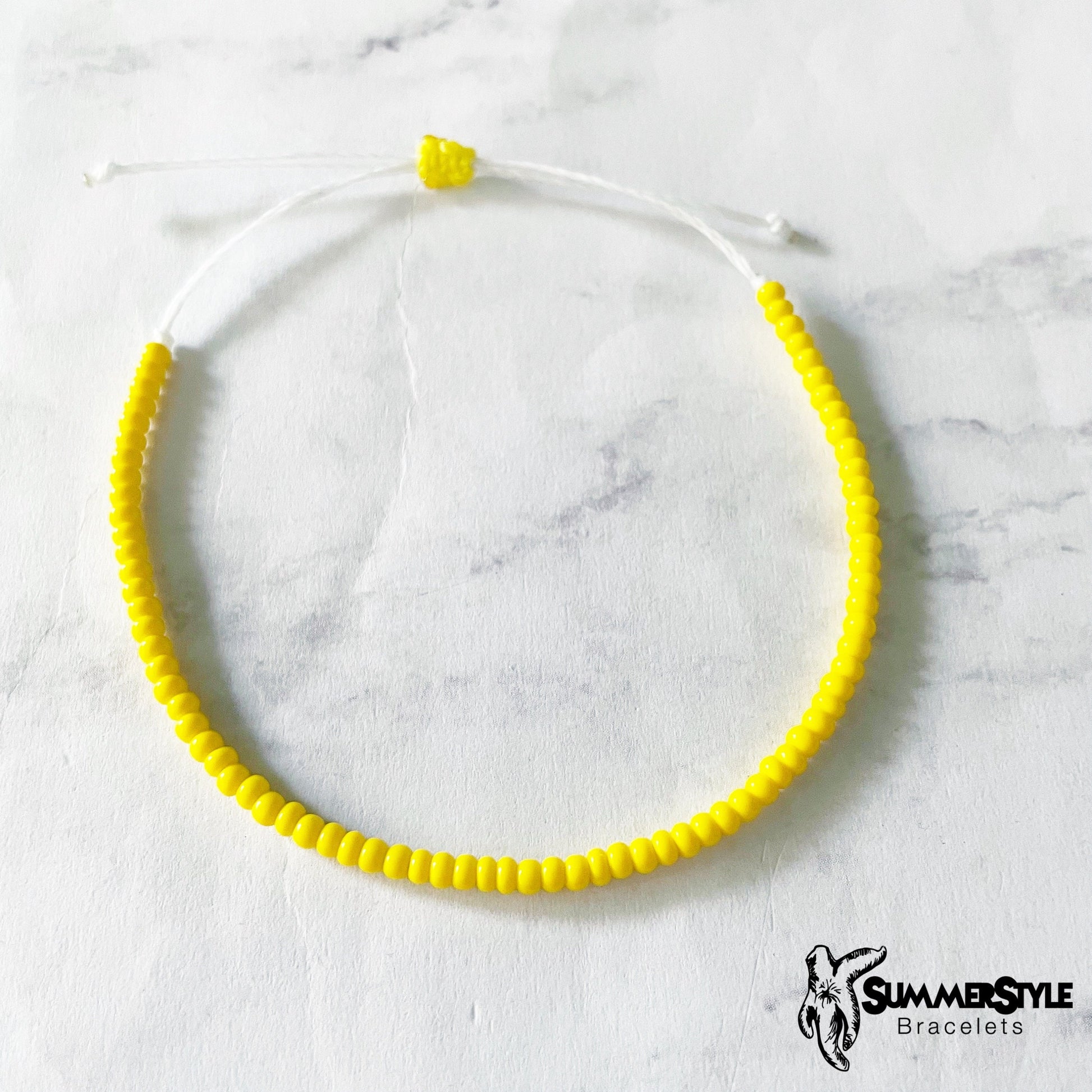 Yellow & White Checkered Heart Adjustable Waterproof Bracelet Pack, Heart Jewelry, Checkered Jewelry, SummerStyle Bracelets