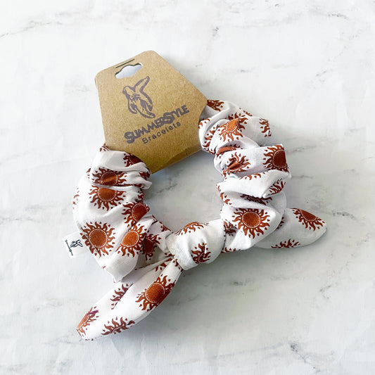 Golden Sun Bow Scrunchie, Bow Hair Tie, Hair Accessories, SummerStyle Bracelets