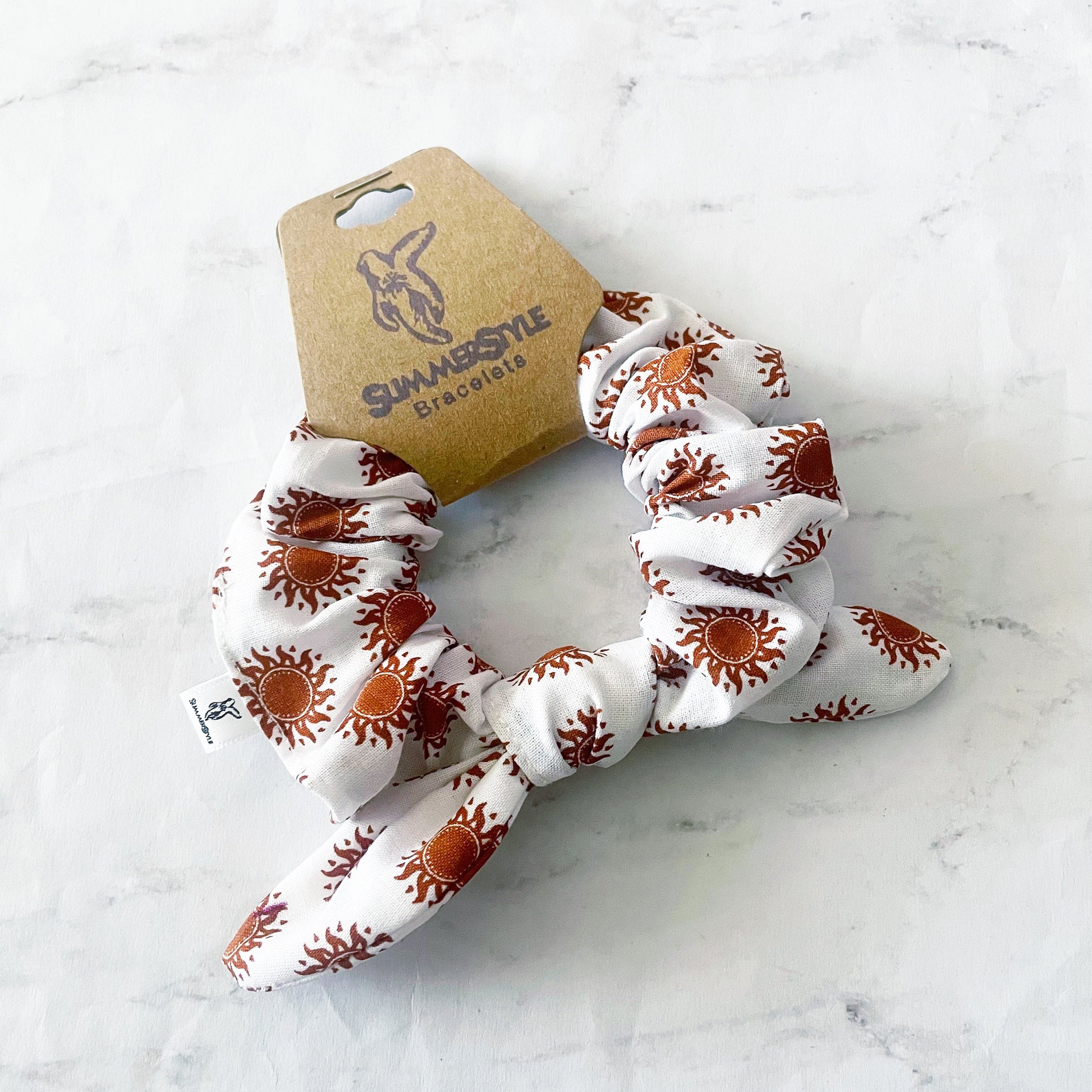 Golden Sun Bow Scrunchie, Bow Hair Tie, Hair Accessories, SummerStyle Bracelets
