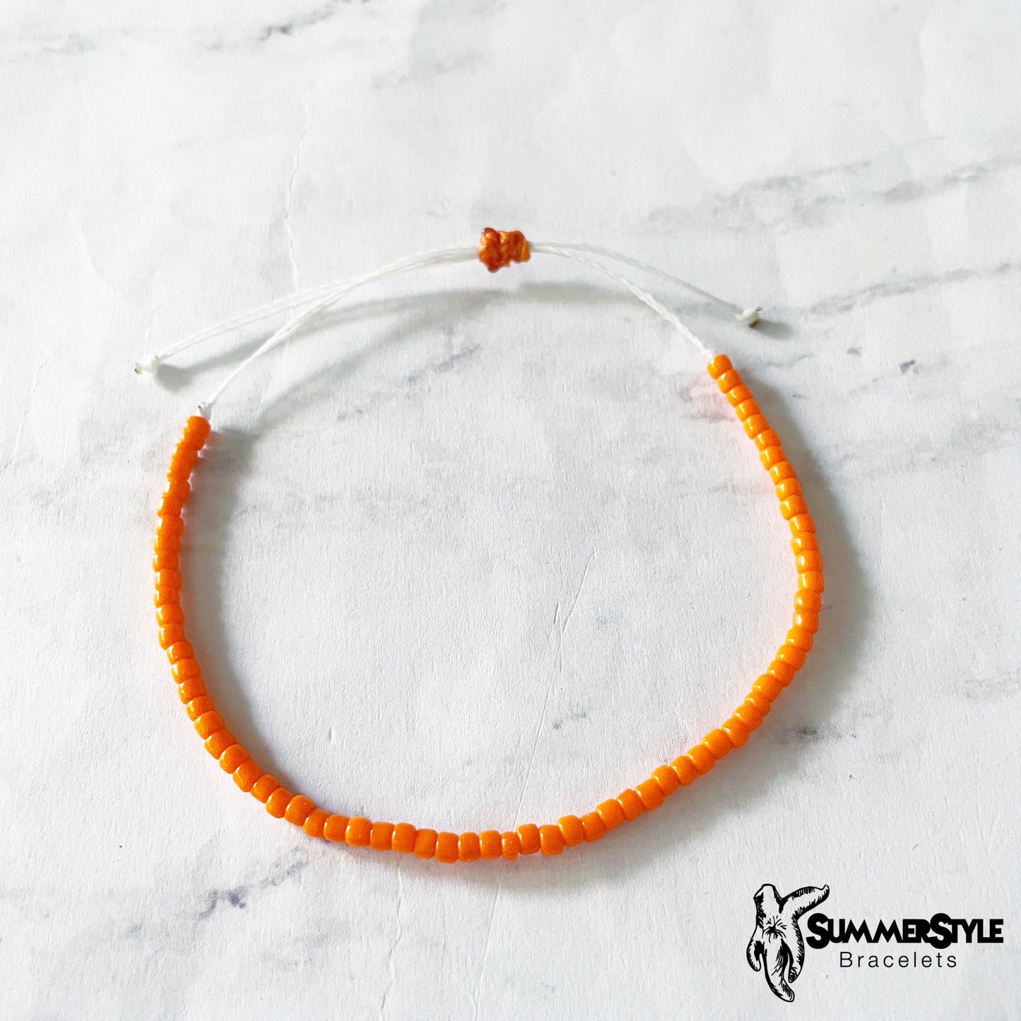 Orange & White Checkered Heart Adjustable Waterproof Bracelet Pack, Heart Jewelry, Checkered Jewelry, SummerStyle Bracelets