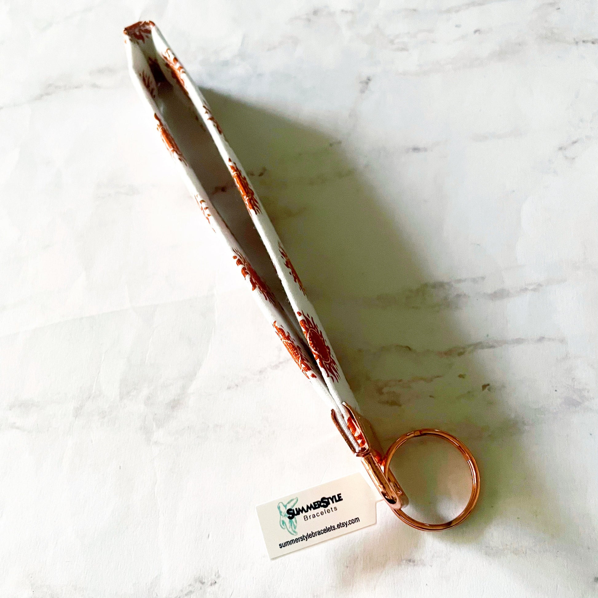 Golden Sun Key Fob Wristlet, 6.5in Wristlet Lanyard, Keychain Wristlet, Handmade Lanyard, SummerStyle Bracelets