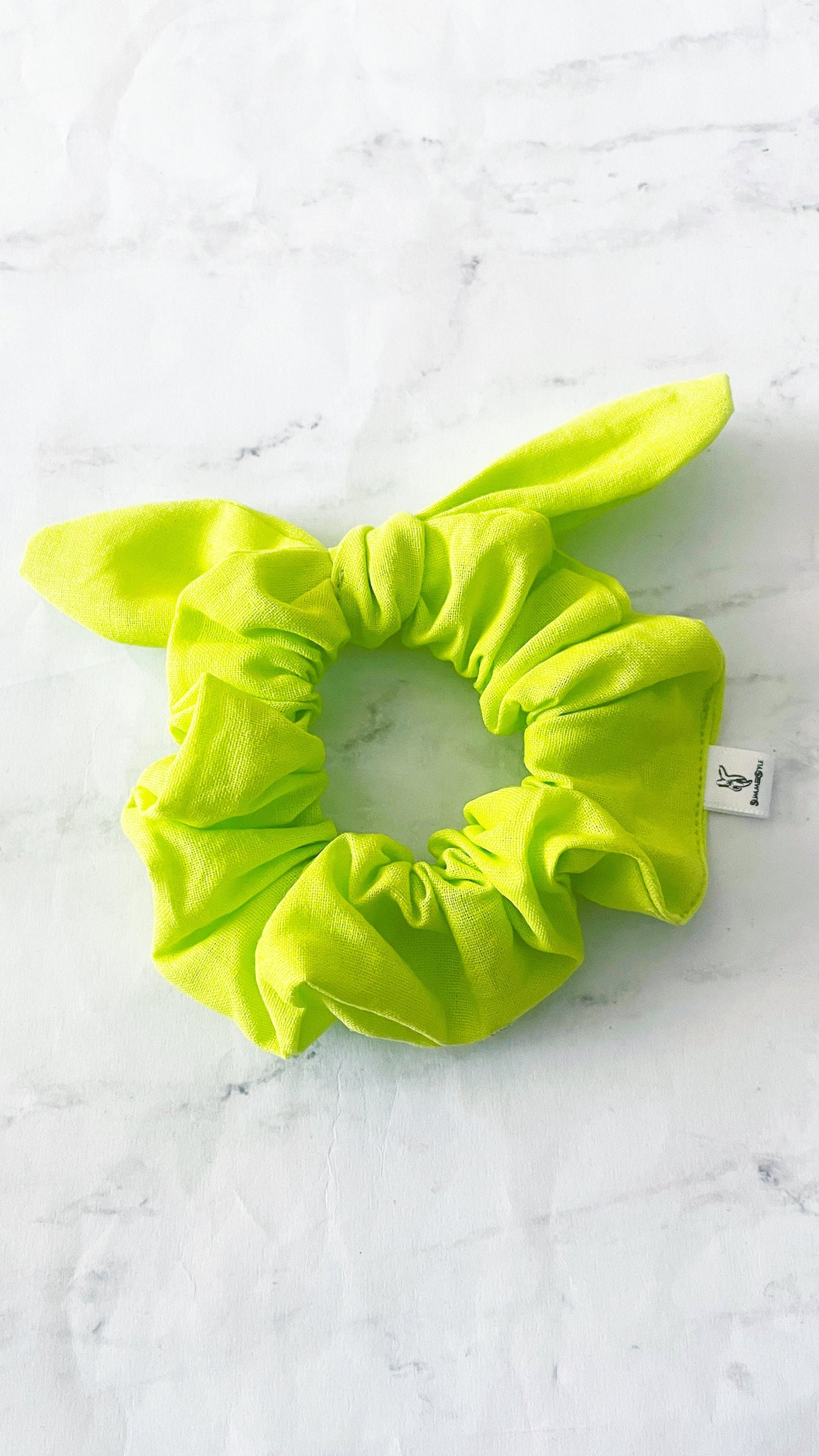 Neon Green Bow Scrunchie, Hair Accessories, Bow Hair Tie, SummerStyle Bracelets