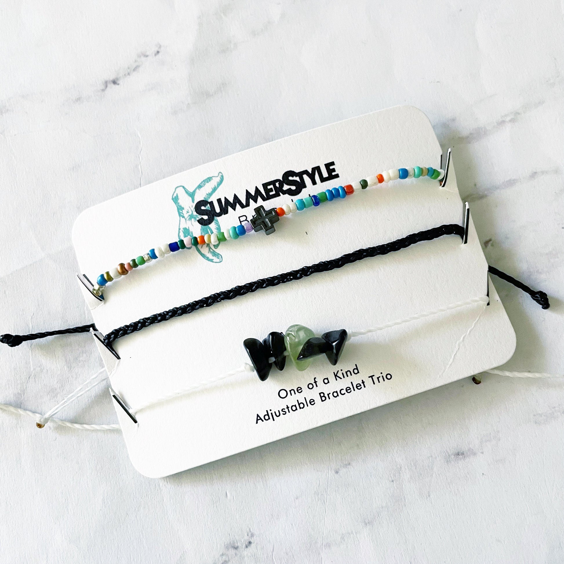 Boho Cross Bracelet Set, One of a Kind Bracelet Trio, Unique Bracelet Set, SummerStyle Bracelets