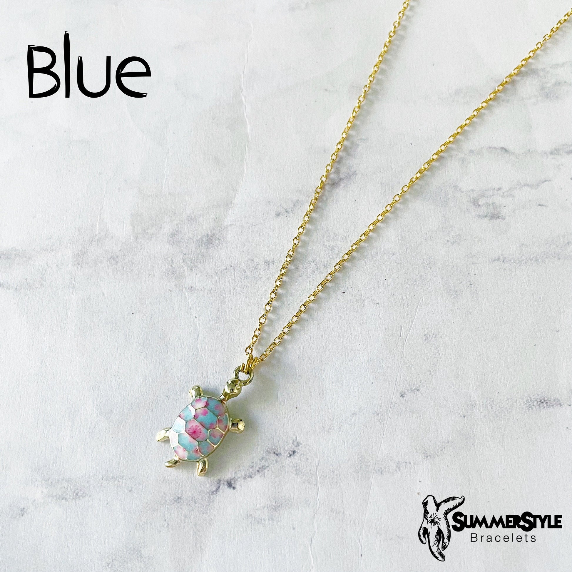 Floral Sea Turtle Charm Necklace, Turtle Jewelry, Floral Jewelry, Gold Chain Necklace, SummerStyle Bracelets