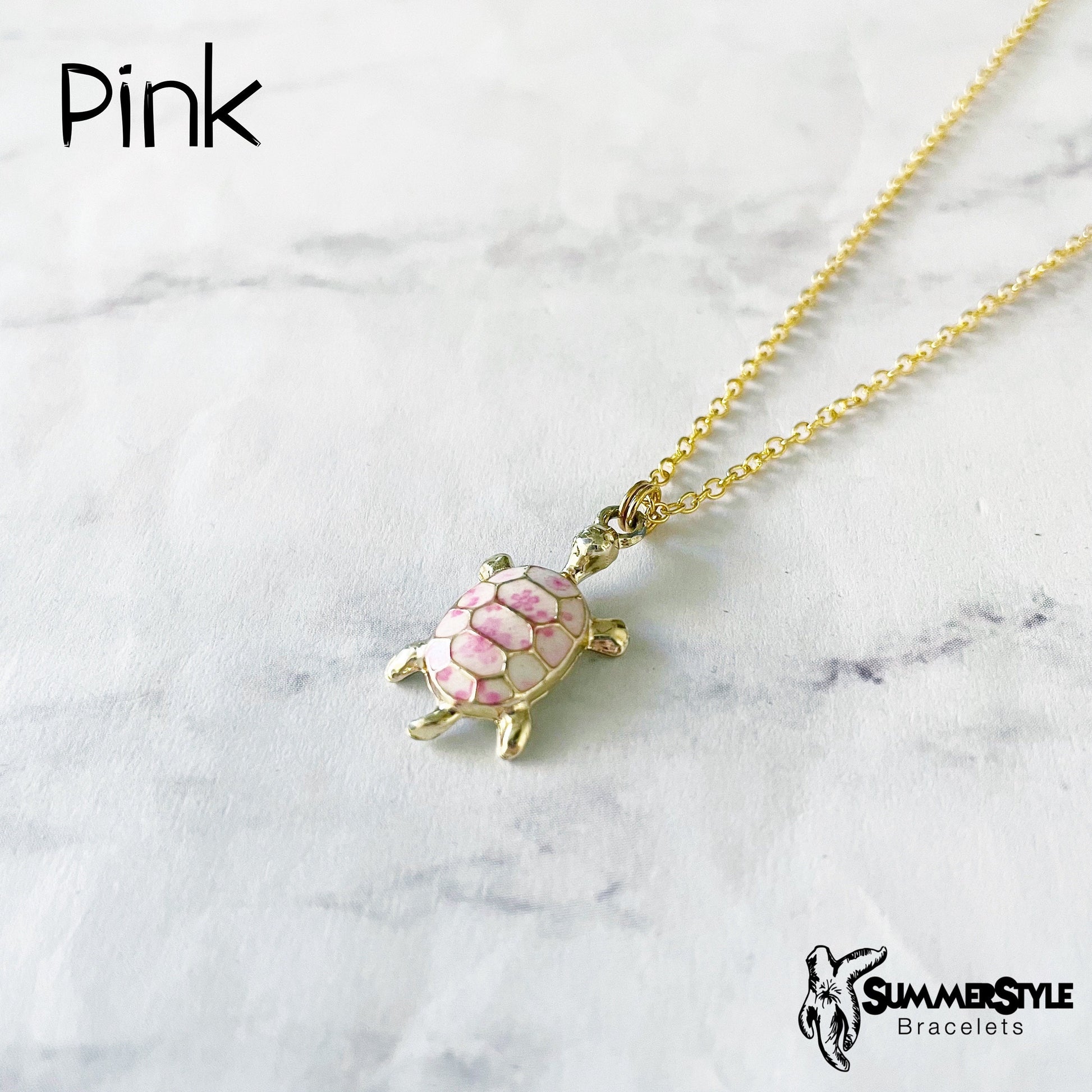 Floral Sea Turtle Charm Necklace, Turtle Jewelry, Floral Jewelry, Gold Chain Necklace, SummerStyle Bracelets