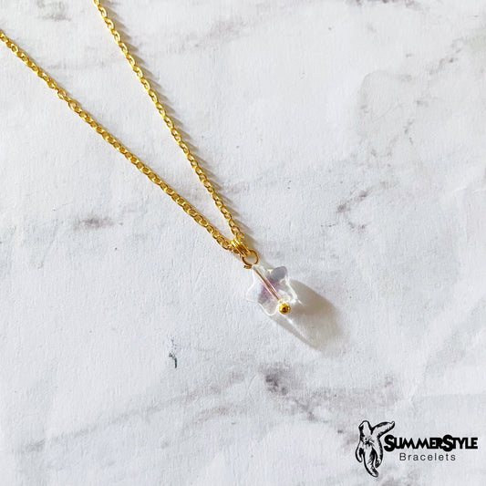 Mini Translucent Star Charm Necklace, Star Jewelry, Gold Chain Necklace, SummerStyle Bracelets